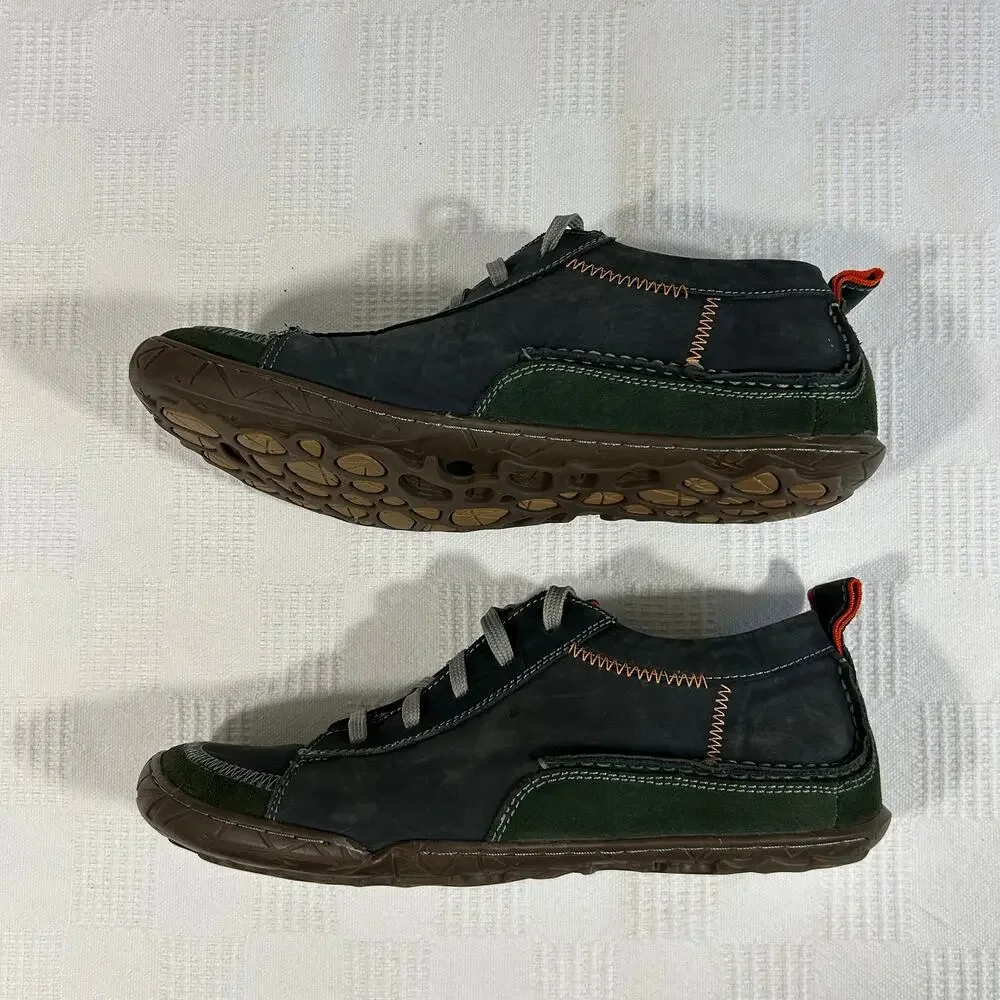 Muk Luks Mens 10 Cory Casual Shoes Green Orange Leather Upper